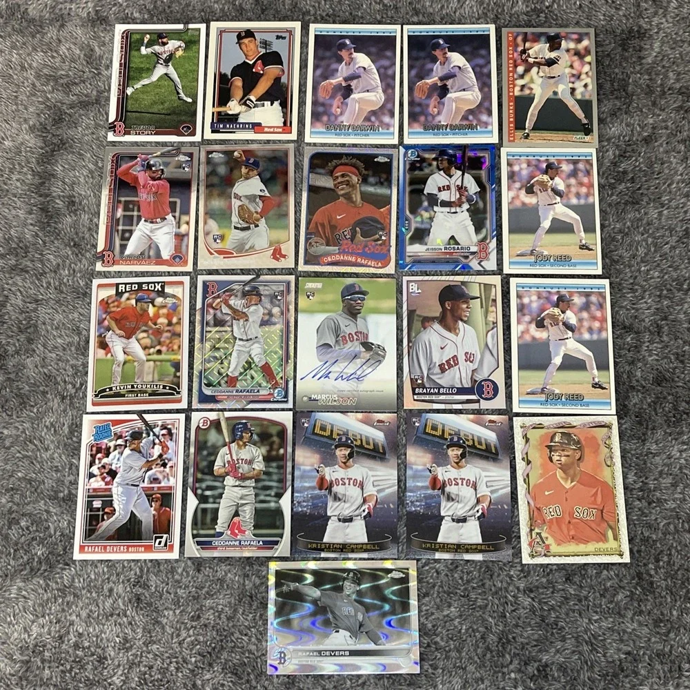 Boston Red Sox Baseball 21 Card Lot - Auto, Rookies,‎ Base, Insert, Parallel